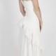 Vintage 40s White Lace Wedding Dress Mermaid Draped Cocktail Party Bridal Maxi Gown