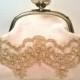 Bridal Clutch Off White With Gold Trim Pearls And Sequins