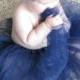 Tutu Cute In Navy Blue - Tutu, Flower Clip, And Headband Set For Baby Toddler Child