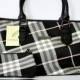 Burberry Ladies Black Small Haymarket Check Handbags