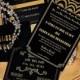 Gatsby Hochzeitseinladung, Old Hollywood, Gatsby Einladungen, schwarzes Gold, Art Deco-Einladung. Auflistung ist für Einladungs-