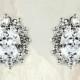 Clear CZ Crystal Bridal Earrings in Antique Silver from LucyAlia's Bridal Closet