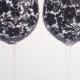 Pair Of Black Lace Wine Goblets