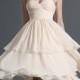 A-line Chiffon Sweetheart Ruffles Knee-length Formal Dresses