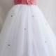 Цветочница платье белого/Dusty Rose RB3 свадьбы детей Пасхи Комма