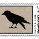 Raven On Burlap Stamp
