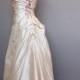 Cherry Blossom Wedding Dress Pink And Brown On Pearl Silk Duppioni, Custom Made In Your Size