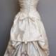 Kirschblüten-Hochzeits-Kleid-Rosa und Brown über Pearl Silk Duppioni, Custom Made in Ihrer Größe