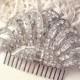 1920s Art Deco TRUE Vintage Rhinestone Flapper Fan Bridal Hair Comb, Crystal Encrusted Heirloom Fur Clip OOaK Haircomb Great GATSBY
