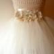 Ivory Flower Girl Dress, Ivory Tutu Dress, Bridesmaid Dress, Princess Dress, Ivory Crochet Top Tulle Dress, Ivory Hand Knit Tutu Dress