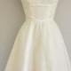 Vintage 1950-х годов платья 50 чай длина кружева шифона платье / 1950 ангельский сладкий шифона платье