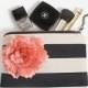 Black Stripe Clutch Purse, Bridesmaids Gift Idea