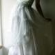 Wedding Dress - Bridal Gown Ivory And Aqua Grey Silk Chiffon Floor Length Couture Handmade Gown Hippie Boho Beach Wedding