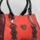 Prada Reddish Orange Leather Handbags with Twin Handles
