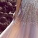 A-line Strapless Gold Sequins Lace Champagne Tulle Floor-lenth Prom Dresses,Beaded Evening Dresses