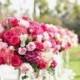 Bright Pink Wedding Ceremony Flowers