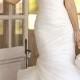 Sweetheart Neckline Ruched Bodices Mermaid Wedding Dress/asymmetrical Organza Pleated Bodices Trump Wedding Dress/vintage Wedding Dress