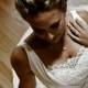 Silk Satin Back Crepe Wedding Gown With Alencon Lace And Swarovski Crystals