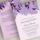 Lilac Wedding Invitations, Lilac Wedding Stationery, Purple Wedding Invites, Lilac Purple, Eggplant Purple, Lavender, Orchid Purple, Inez