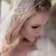 Rhinestone Embellished Juliet Bridal Cap Wedding Veil, Soft Illusion Tulle With Beaded Crystal Leaf Adornments, Style: Abiding Love #1431