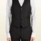 Black Wool Silk Vest