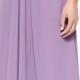 ML Monique Lhuillier Draped Ruched & Ruffled-Bodice Gown, Violet