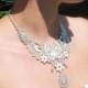 Lillian Rose Silver Butterfly Vintage Bridal Necklace And Earrings Set
