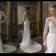 Round Neck Long Sleeve V Backless Lace Chiffon Elegant Wedding Dress Bridal Gown