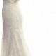 New Sheath White/Ivory V-neck Wedding Dresses Backless Venice Lace Bridal Gown