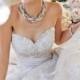 2014 White Chiffon A-Line Fall Winter Sweetheart Sash Court Train Wedding Dress