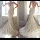 Sleeveless V-neck Mermaid White/ivory Wedding Dresses Bridal Gown Size Custom