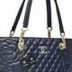 CHANEL Blue Women's Tote Hand bag with Flexible Handles