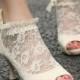 Free White Ladies Wedding Lace Bowknot Ankle Heels Pumps Shoes High heel sandals
