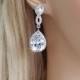 Bridal Wedding Art Deco Teardrop Swarovski Crystal Zircon Dangle Earring