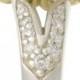 Slane Jewelry Pearl Ring with Diamond Band, Size 7.5