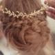 Bridal Hair Accessories , Brides Headpieces , Gentle Gold Leafs Hair Wreath , Gold Leaf Crown , Wedding Headband , Bridal Accessories Tiara