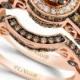 Le Vian Chocolate and White Diamond Engagement Band Set in 14k Rose Gold (1-1/2 ct. t.w.)