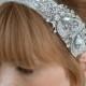 Bridal Rhinestone Headband - Rhinestone Adorned Silk Chiffon Headband - Style 011 - Made To Order