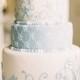 Five Tier Round Blue And White Wedding Cake