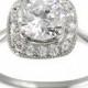 Tressa Collection Sterling Silver Halo Accent Cubic Zirconia Bridal Ring - Silver