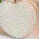 Women Handmade Heart Pearl Wedding Handbag Evening Clutch Bag Purse Party Bride(new)