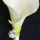 Silk Calla Lily Wedding Boutonniere - Brooch Wedding Boutonniere - Natural Touch Calla In Your Choice Of COLOR
