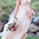 Before Sunrise - One Off - Royal Blush Wedding Gown - Bohemian Full Train Flowers Pearls