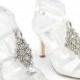 SHOEZY Womens Luxury Rhinestone Wedding Party Dress Ankle Strap High Heels Shoes