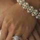 NWT Rhinestone & White Pearl Bridal Wedding Bracelet