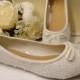 Bespoke..handcrafted Pearl & Lace Wedding/bride/bridesmaid Ballet Pumps/shoes