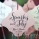 Wedding Sparkler Tags - Sparks Will Fly Send Off - Wedding Favor Tags Script Custom With Names And Date -Silver, Pink, Gold (Set Of 24) SS02