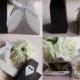50pcs Tuxedo Dress Groom Bridal Wedding Party Favor Gift Ribbon Candy Boxes