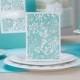 Blue Tiffany Style Wedding Invitation Cards Invitations Envelopes Seals WI1031