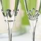 King & Queen Nickel-Plated Wedding Toasting Flutes Glasses Can Be Personalized